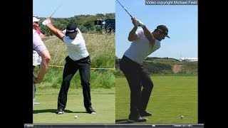 Jon Rahm golf swing  Long Iron faceon amp downtheline July 2017 [upl. by Chlori]