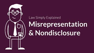 Misrepresentation and Nondisclosure  Contracts  Defenses amp Excuses [upl. by Vey98]