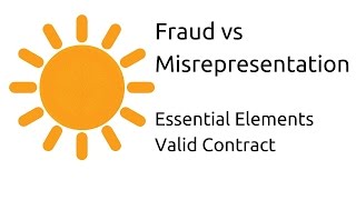 Fraud vs Misrepresentation  Other Essential Elements of a Valid Contract  CA CPT  CS amp CMA [upl. by Andris]